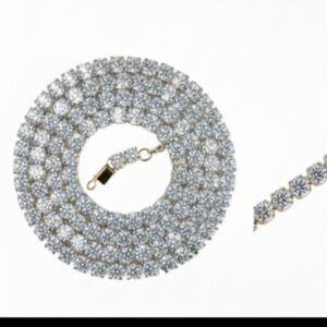 6mm Moissonite Tennis Necklace In Sterling Silver